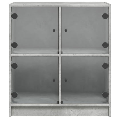 vidaXL Side Cabinet with Glass Doors Concrete Grey 68x37x75.5 cm 6