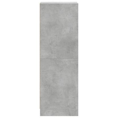 Highboard with Glass Doors Concrete Grey