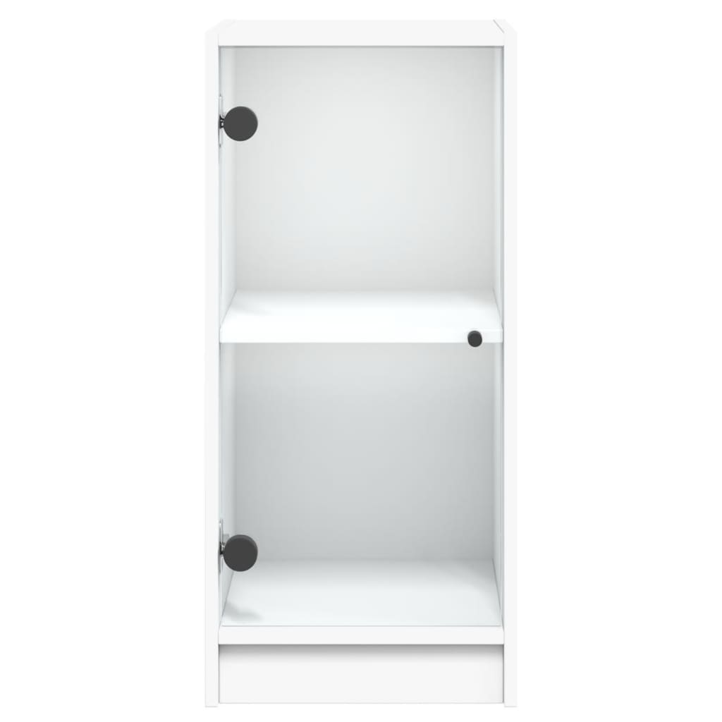 vidaXL Side Cabinet with Glass Doors White 35x37x75.5 cm 6