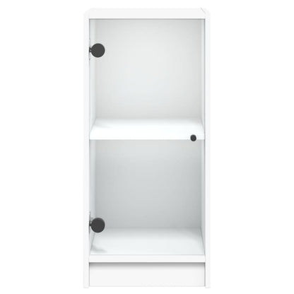 vidaXL Side Cabinet with Glass Doors White 35x37x75.5 cm 6