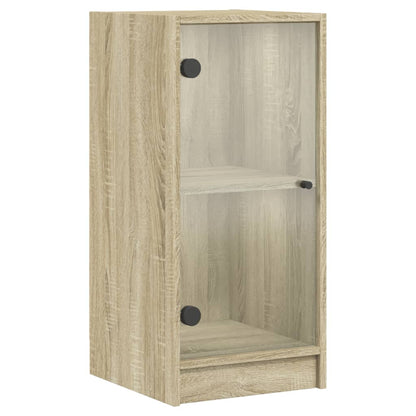 vidaXL Side Cabinet with Glass Doors Sonoma Oak 35x37x75.5 cm 2