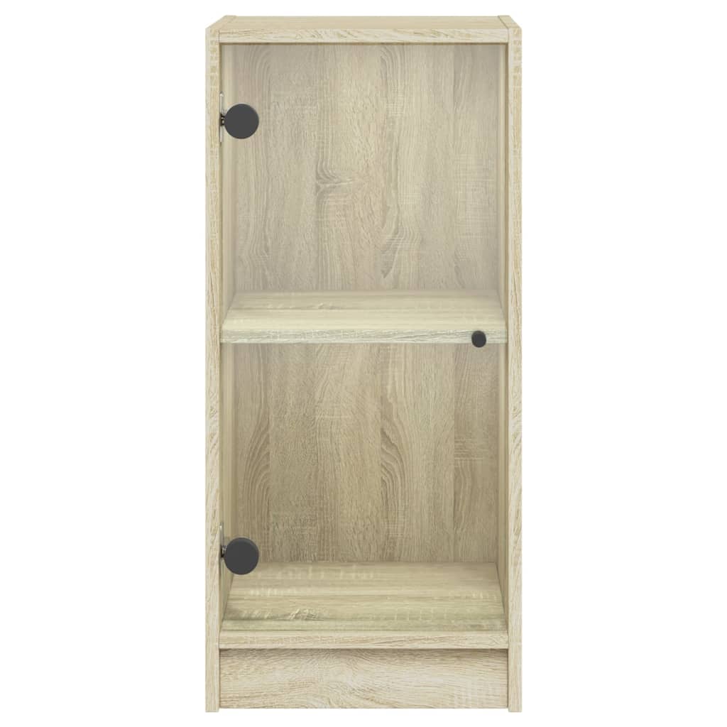 vidaXL Side Cabinet with Glass Doors Sonoma Oak 35x37x75.5 cm 6