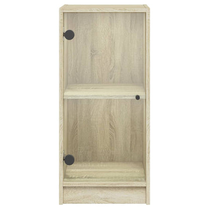 vidaXL Side Cabinet with Glass Doors Sonoma Oak 35x37x75.5 cm 6