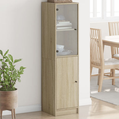 vidaXL Highboard with Glass Door 35x37x142 cm