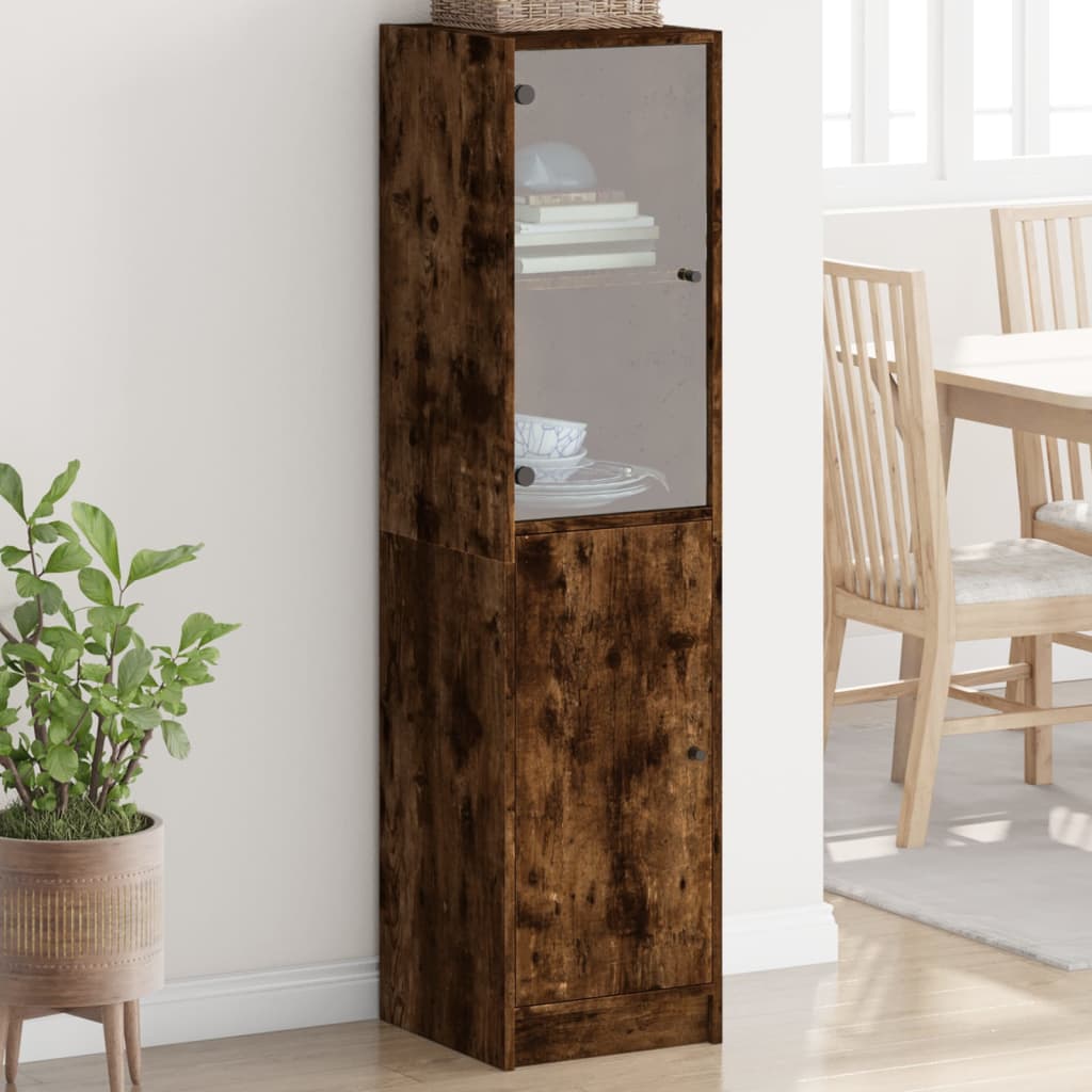 vidaXL Highboard with Glass Door 35x37x142 cm