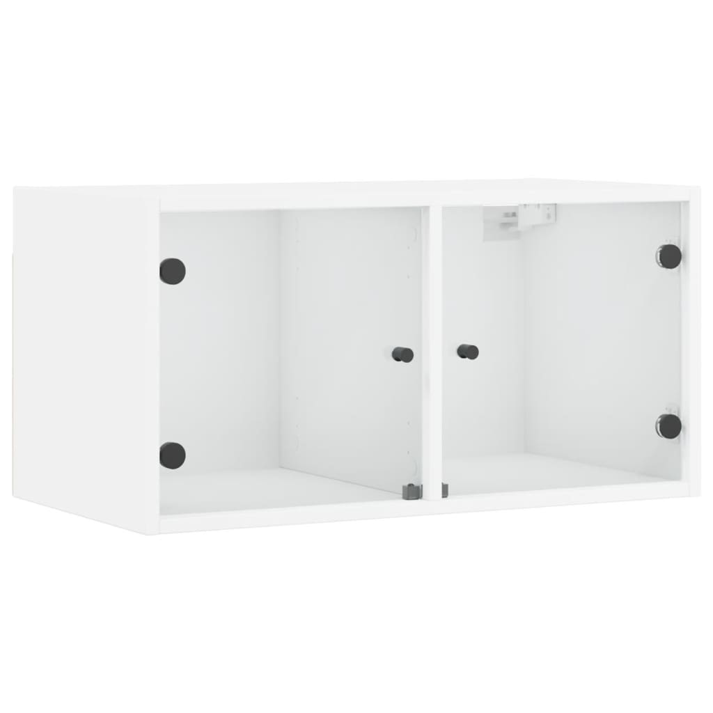 vidaXL Wall Cabinet with Glass Doors White 68.5x37x35 cm 2