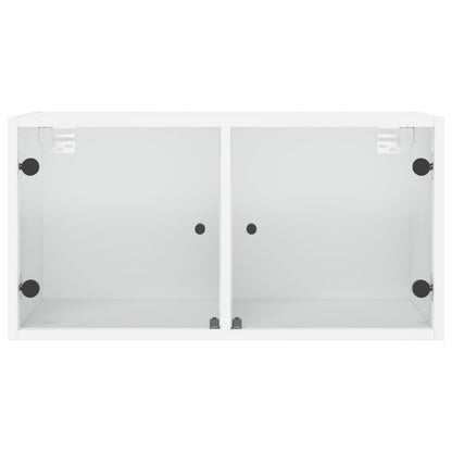 vidaXL Wall Cabinet with Glass Doors White 68.5x37x35 cm 6