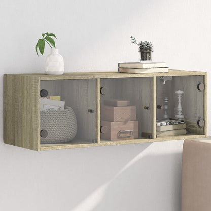 vidaXL Wall Cabinet with Glass Doors 102x37x35 cm