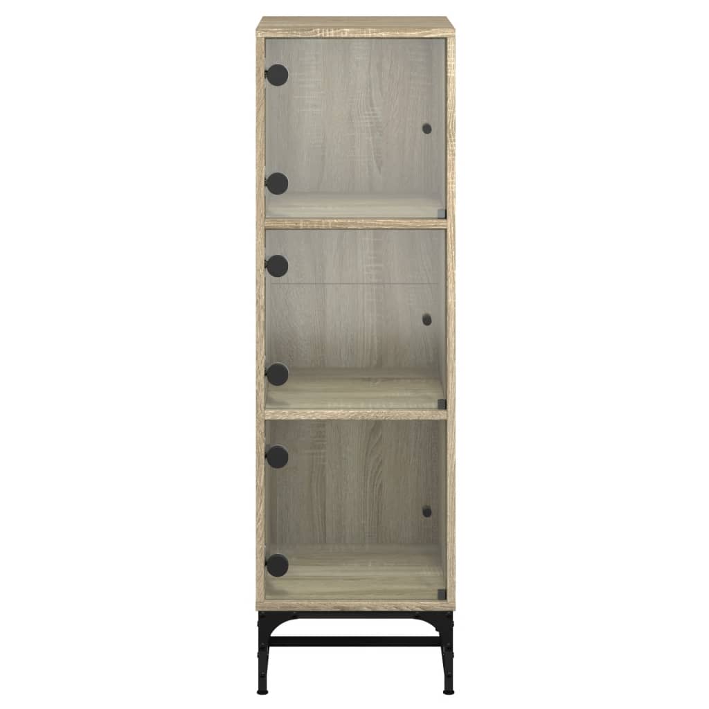vidaXL Highboard with Glass Doors Sonoma Oak 35x37x120 cm 6
