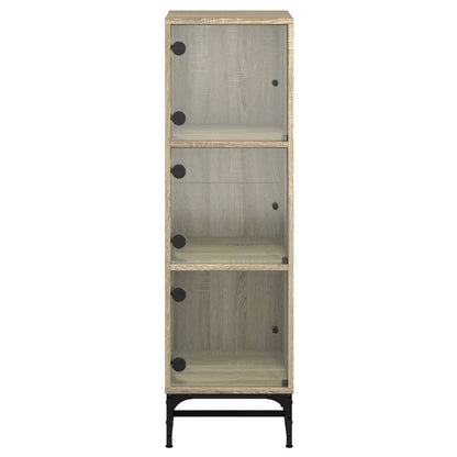vidaXL Highboard with Glass Doors Sonoma Oak 35x37x120 cm 6