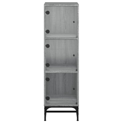 vidaXL Highboard with Glass Doors Grey Sonoma 35x37x120 cm 6