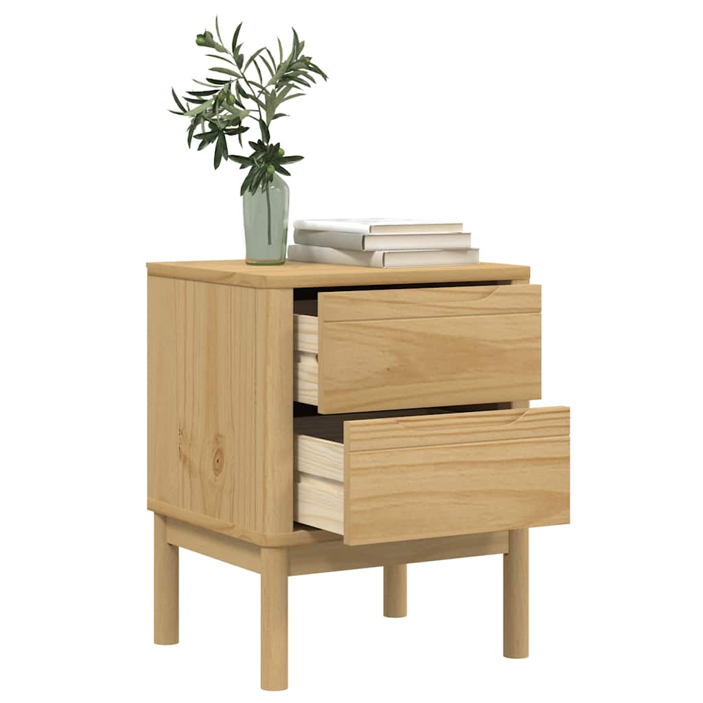 vidaXL Bedside Cabinet FLORO Wax Brown 45x39x57 cm Solid Wood Pine 4