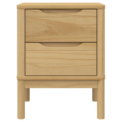 vidaXL Bedside Cabinet FLORO Wax Brown 45x39x57 cm Solid Wood Pine 5
