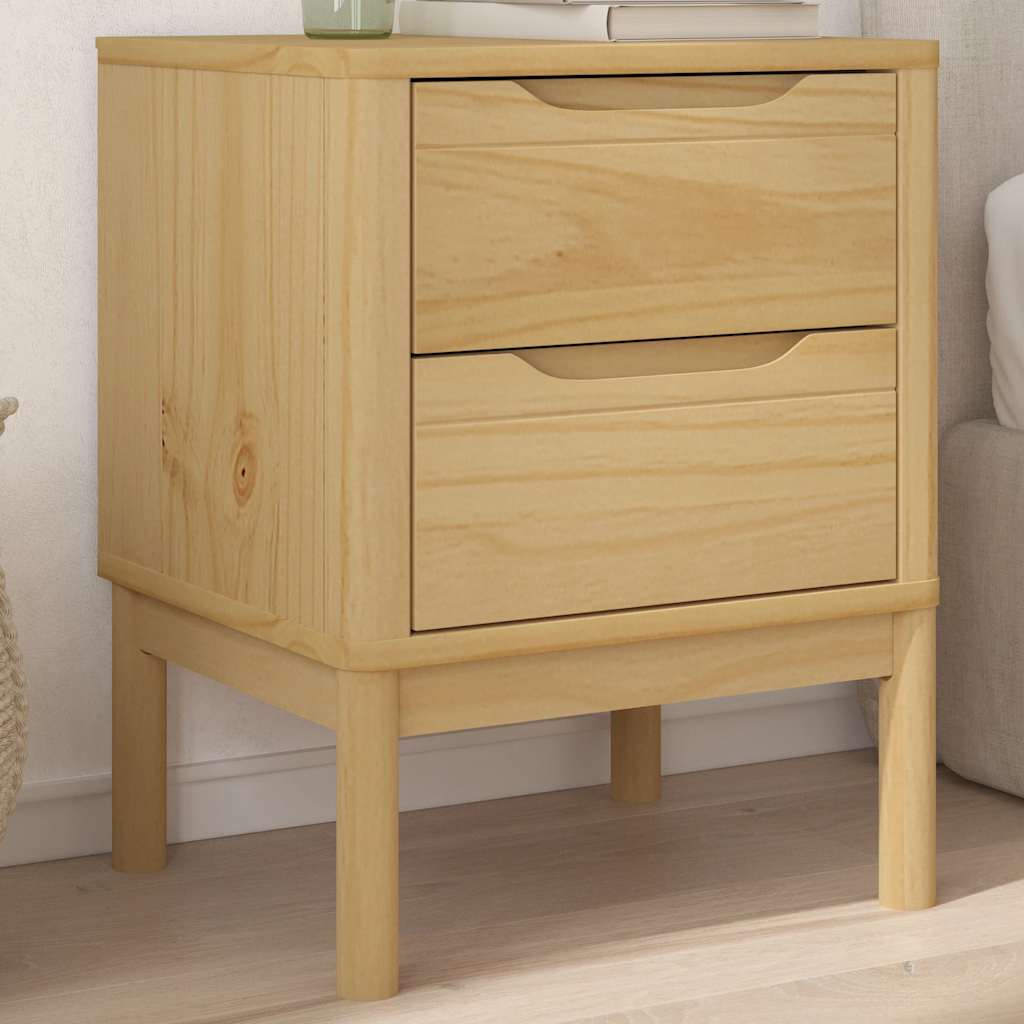 vidaXL Bedside Cabinet FLORO Wax Brown 45x39x57 cm Solid Wood Pine 1