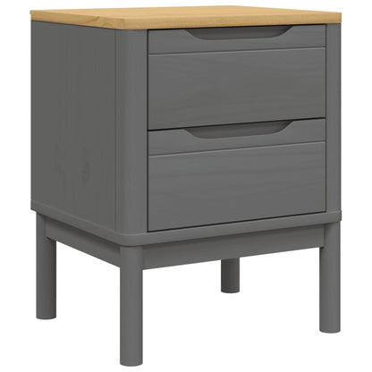 vidaXL Bedside Cabinet FLORO Grey 45x39x57 cm Solid Wood Pine 2