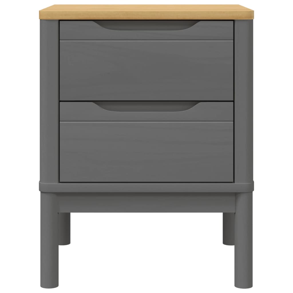 vidaXL Bedside Cabinet FLORO Grey 45x39x57 cm Solid Wood Pine 5
