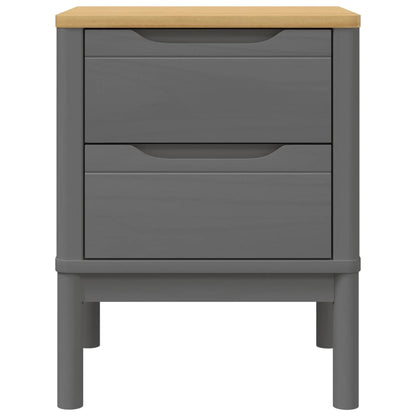 vidaXL Bedside Cabinet FLORO Grey 45x39x57 cm Solid Wood Pine 5