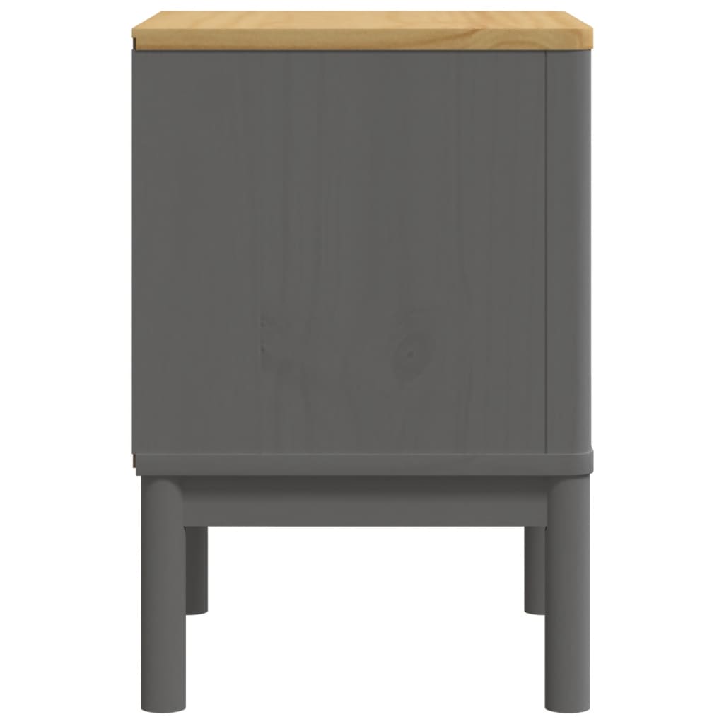 vidaXL Bedside Cabinet FLORO Grey 45x39x57 cm Solid Wood Pine 6