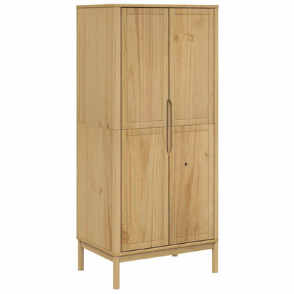 vidaXL Wardrobe FLORO Wax Brown 77x53x171 cm Solid Wood Pine 2