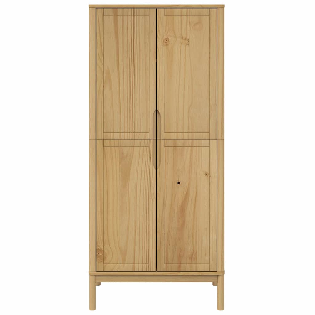 vidaXL Wardrobe FLORO Wax Brown 77x53x171 cm Solid Wood Pine 5