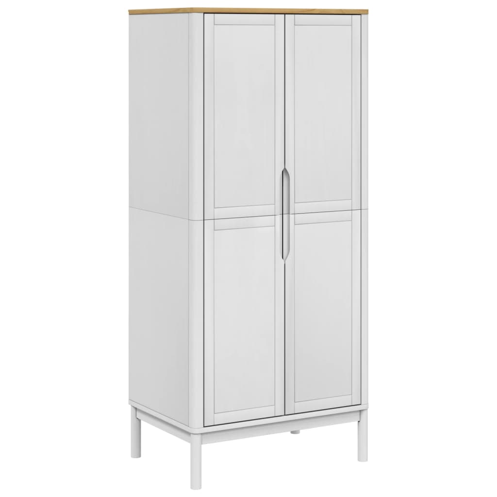 vidaXL Wardrobe FLORO White 77x53x171 cm Solid Wood Pine 2