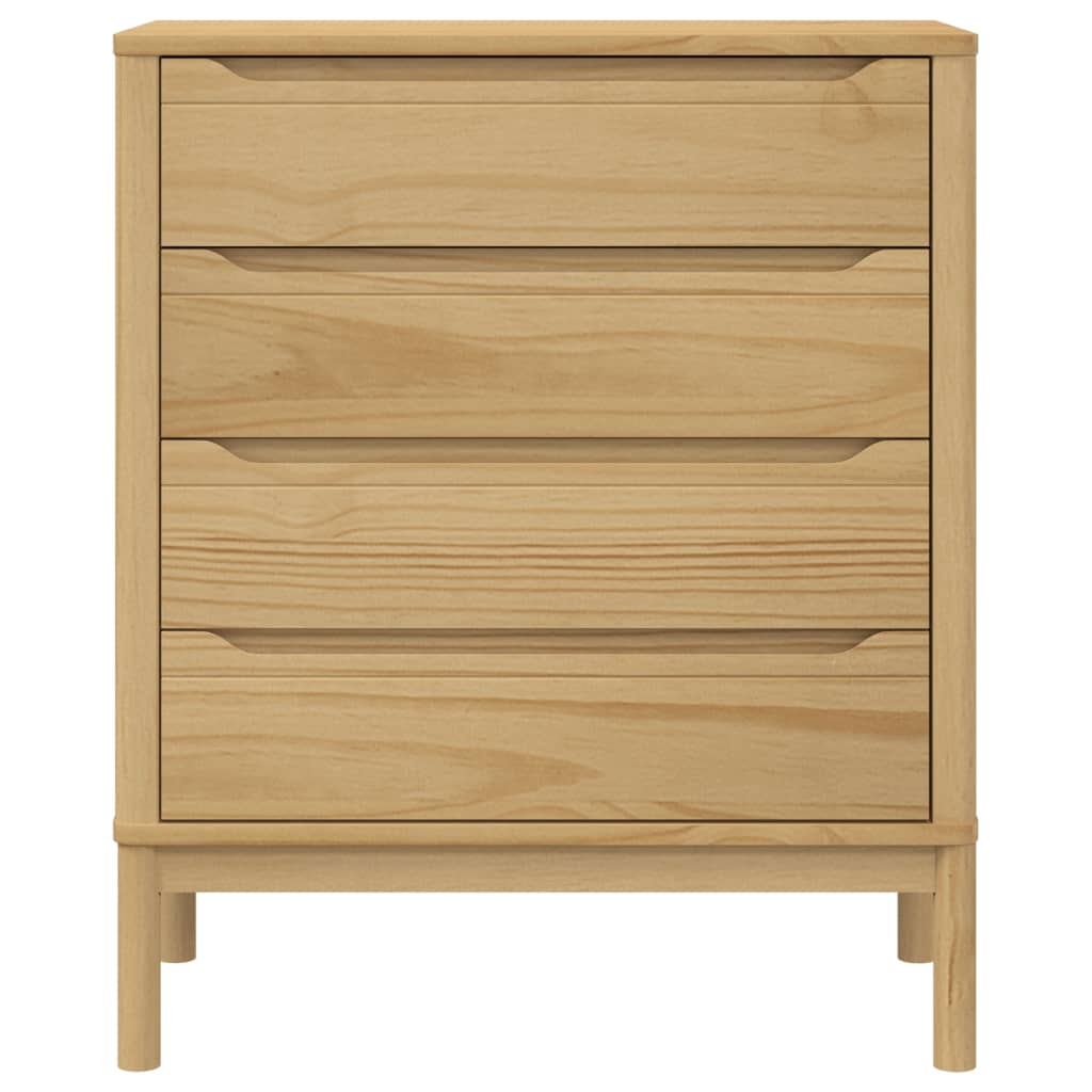 vidaXL Chest of Drawers FLORO Wax Brown Solid Wood Pine 5