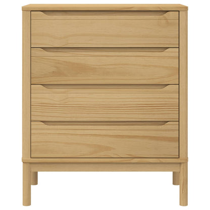 vidaXL Chest of Drawers FLORO Wax Brown Solid Wood Pine 5