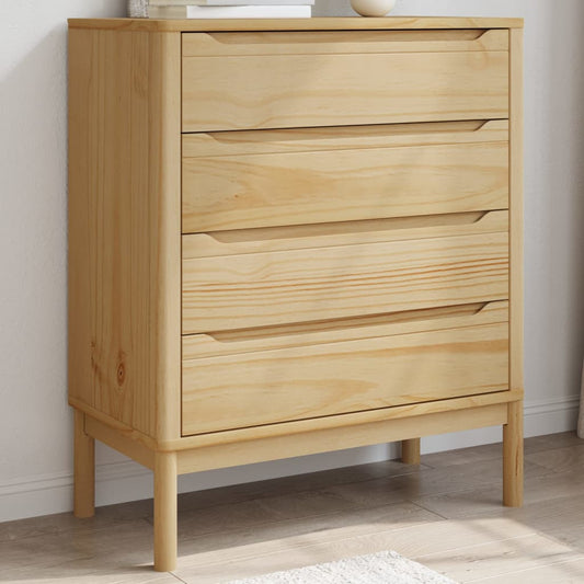 vidaXL Chest of Drawers FLORO Wax Brown Solid Wood Pine 1