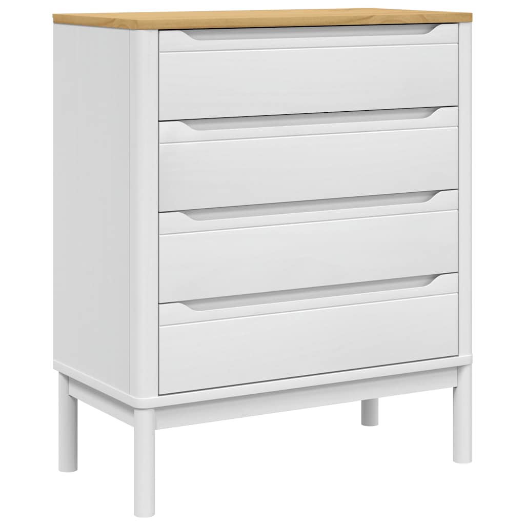 vidaXL Chest of Drawers FLORO White Solid Wood Pine 2