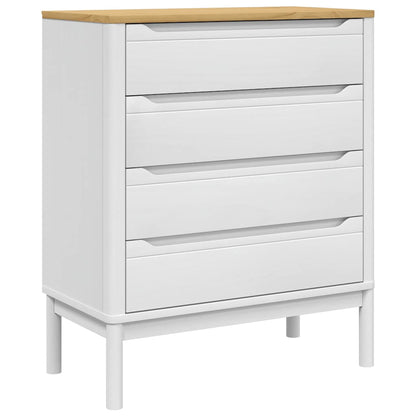vidaXL Chest of Drawers FLORO White Solid Wood Pine 2