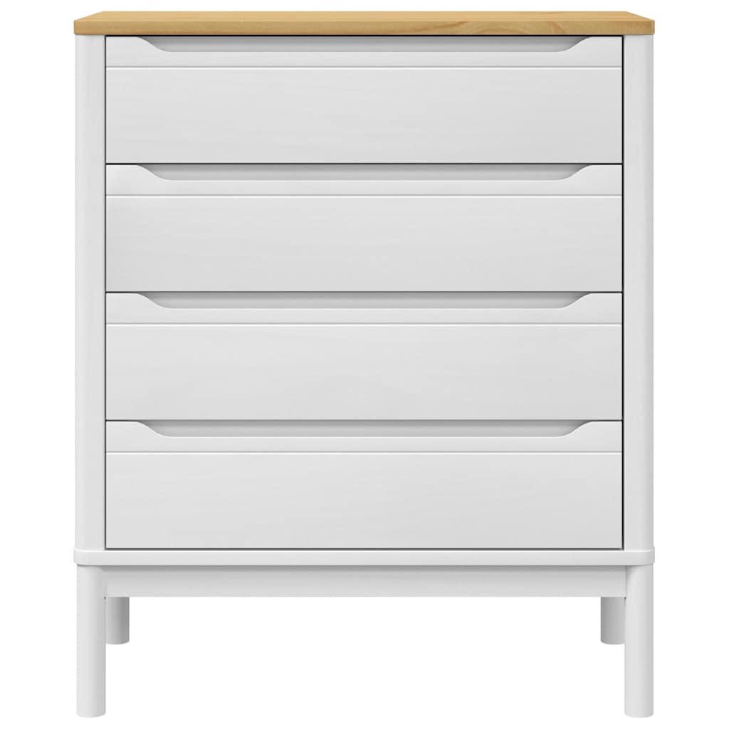 vidaXL Chest of Drawers FLORO White Solid Wood Pine 5