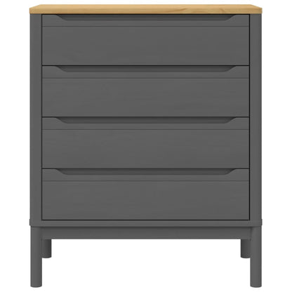 vidaXL Chest of Drawers FLORO Grey cm Solid Wood Pine 5