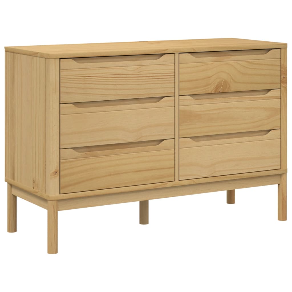 vidaXL Chest of Drawers FLORO Wax Brown Solid Wood Pine 2