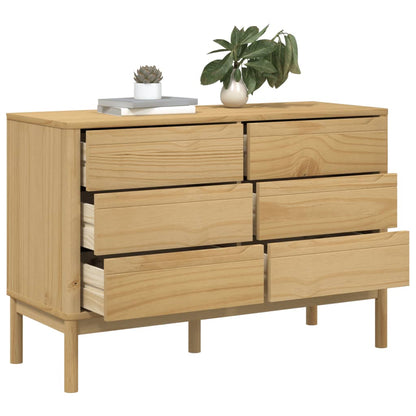 vidaXL Chest of Drawers FLORO Wax Brown Solid Wood Pine 4
