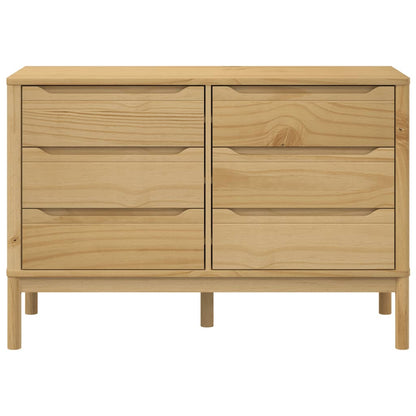 vidaXL Chest of Drawers FLORO Wax Brown Solid Wood Pine 5