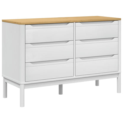 vidaXL Chest of Drawers FLORO White Solid Wood Pine 2