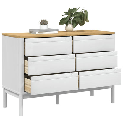 vidaXL Chest of Drawers FLORO White Solid Wood Pine 4