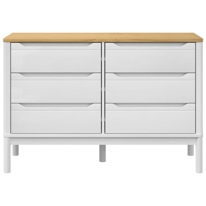 vidaXL Chest of Drawers FLORO White Solid Wood Pine 5
