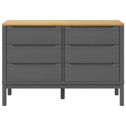 vidaXL Chest of Drawers FLORO Grey Solid Wood Pine 5