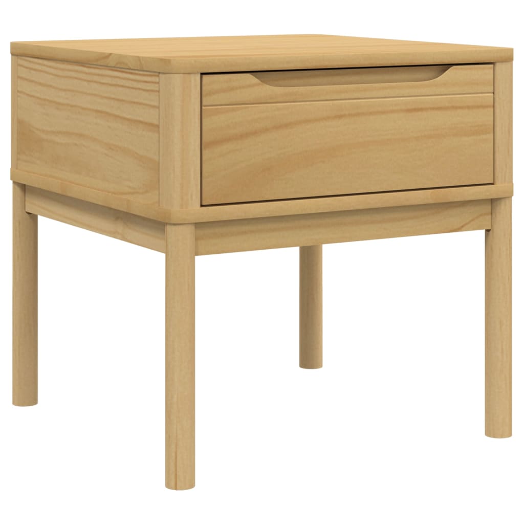 vidaXL Lamp Table FLORO Wax Brown 55x55x54 cm Solid Wood Pine 2