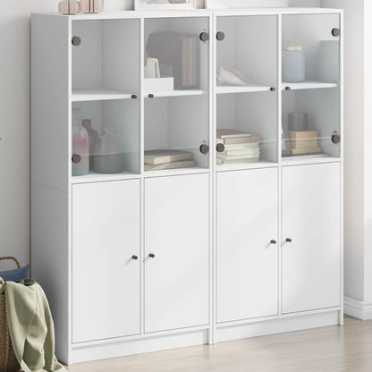 Highboard with Doors 68x37x142 cm Engineered Wood White 136 cm