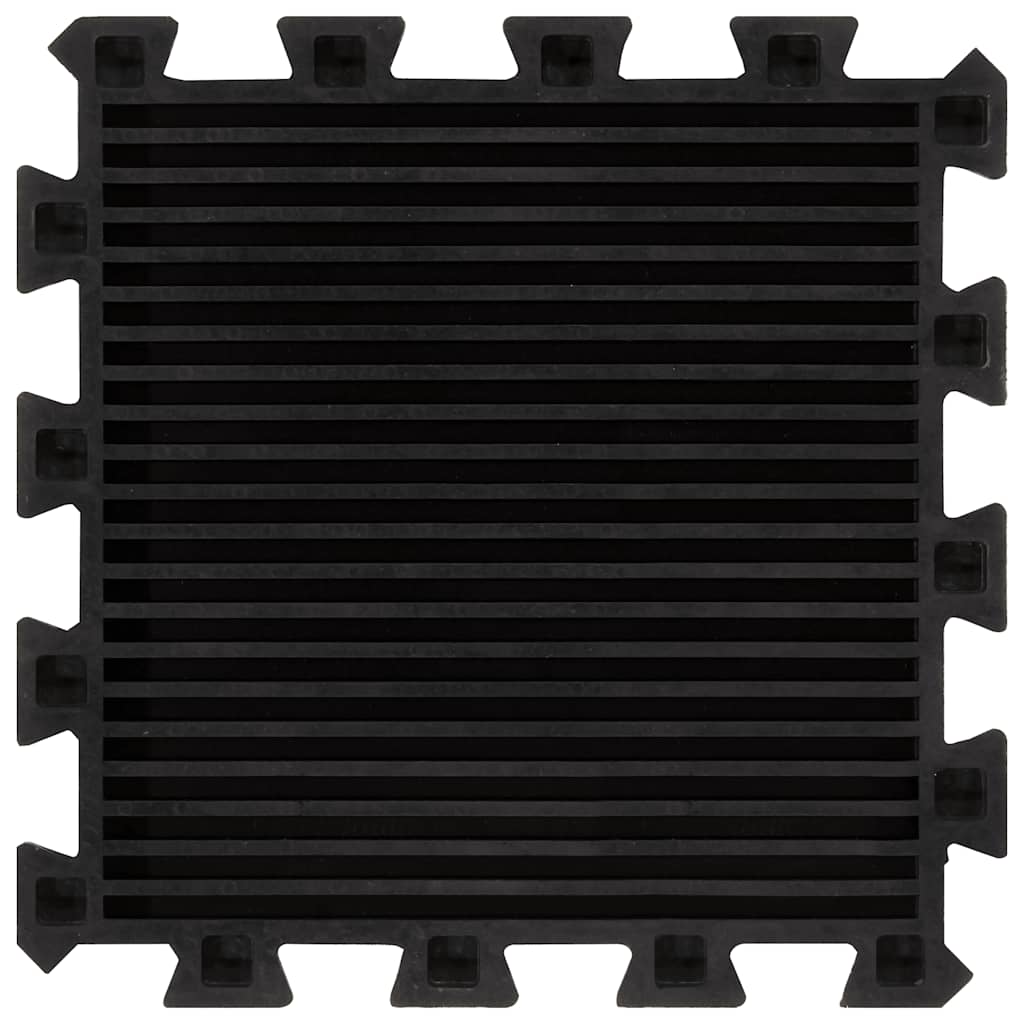 vidaXL Rubber Floor Tiles 16 pcs Black 16 mm 30x30 cm 5
