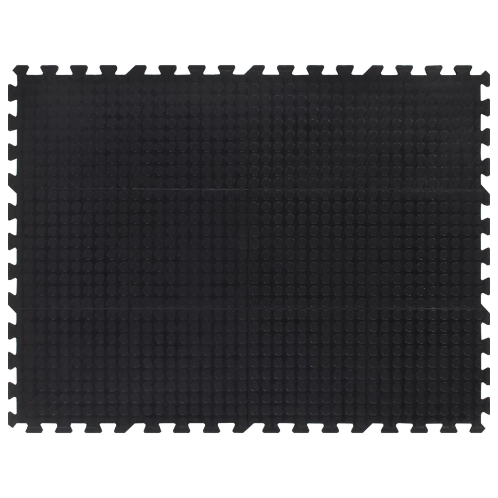 vidaXL Rubber Floor Tile Black 12 mm 90x120 cm 1