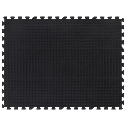 vidaXL Rubber Floor Tile Black 12 mm 90x120 cm 1