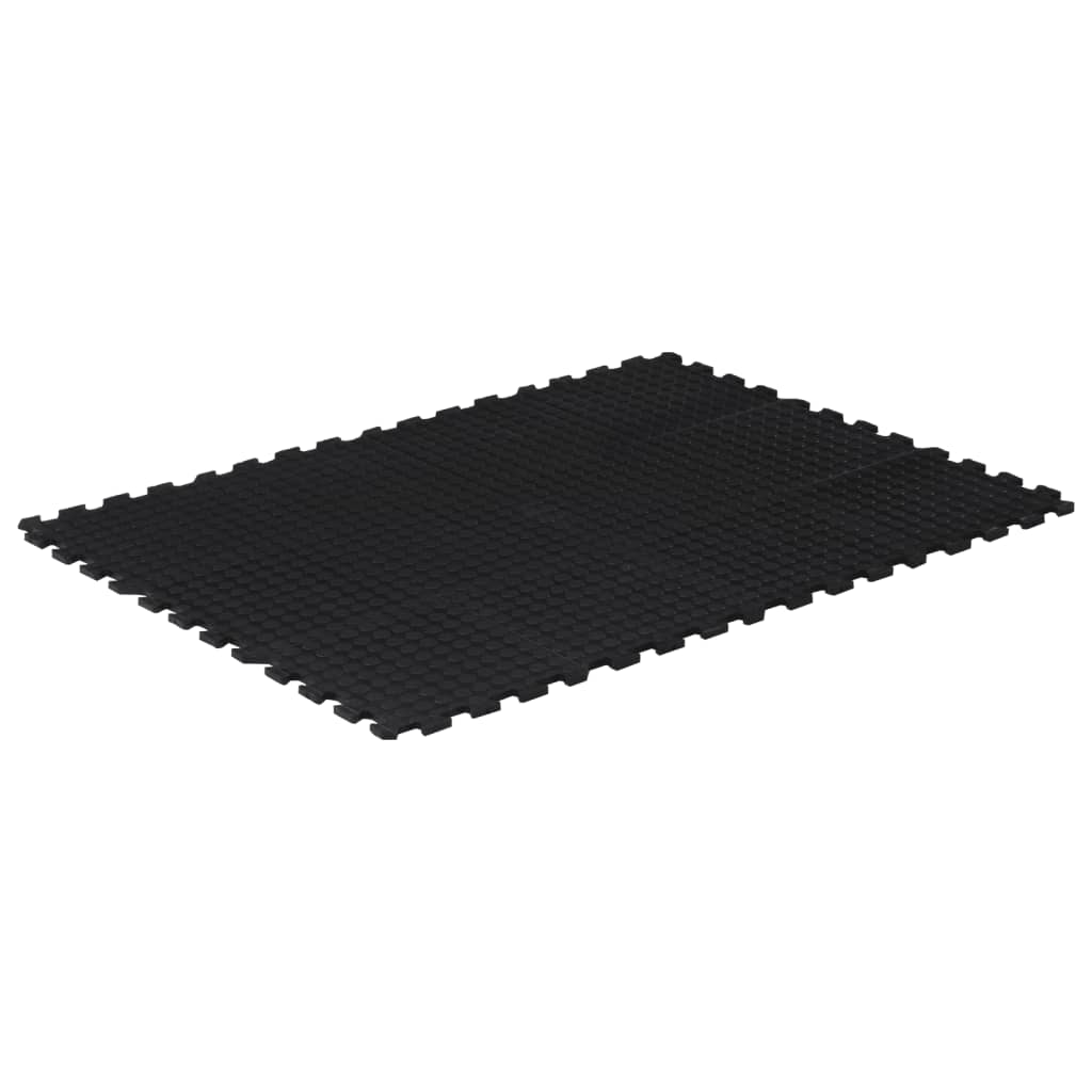 vidaXL Rubber Floor Tile Black 12 mm 90x120 cm 2