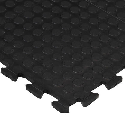 vidaXL Rubber Floor Tile Black 12 mm 90x120 cm 4
