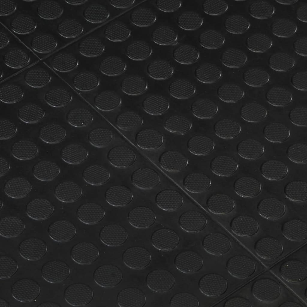 vidaXL Rubber Floor Tile Black 12 mm 90x120 cm 5