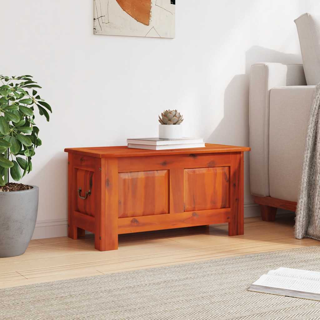 vidaXL Storage Chest with Lid Brown Solid Wood Acacia 3