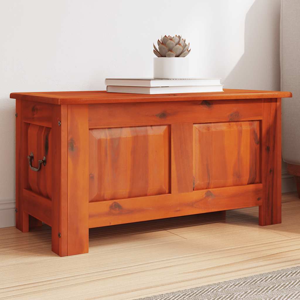 vidaXL Storage Chest with Lid Brown Solid Wood Acacia 1