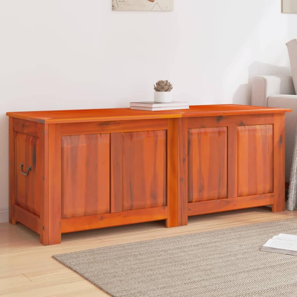 Storage Chest with Lid Solid Wood Acacia Brown 150 cm 57 cm 55 cm